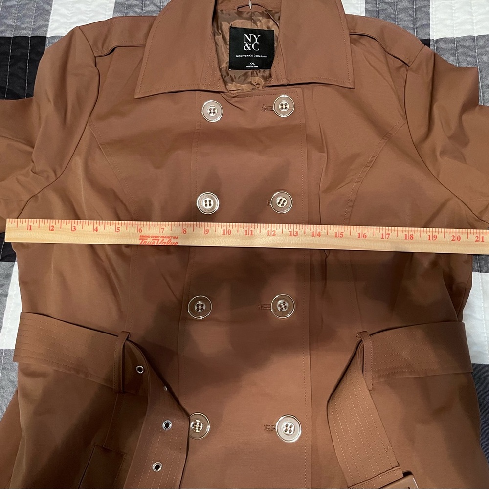 New York & Company Brown Double-Breasted Trench Coat
C1 - Picture 4 of 7